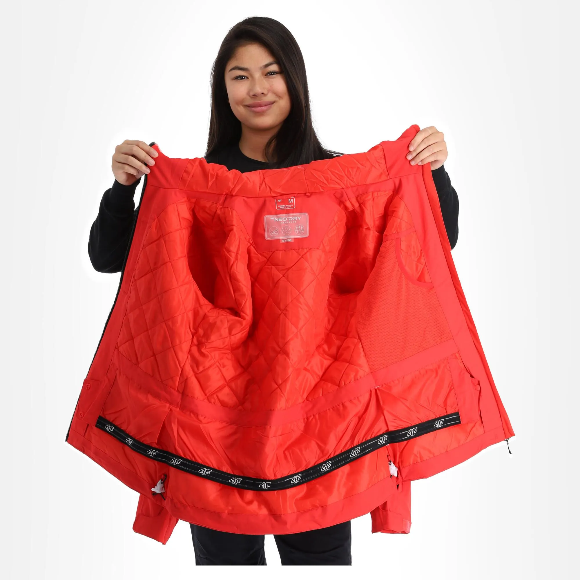 4F, Kudn001 Ski-jas Dames Rood 7 4F, Kudn001 Ski-jas Dames Rood - Afbeelding 5