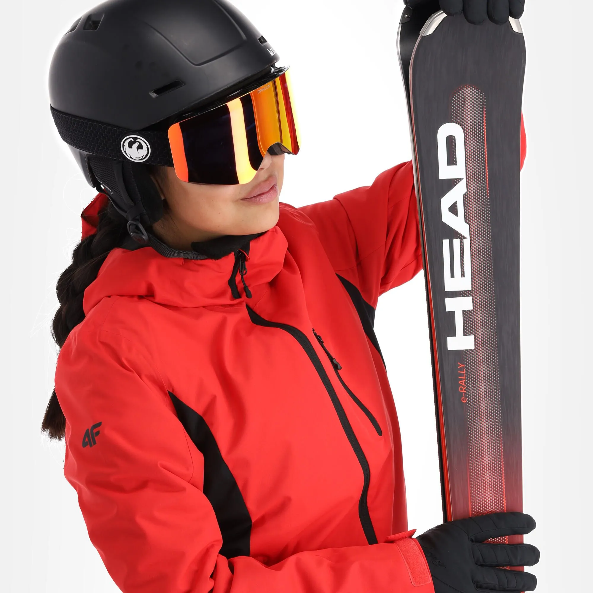 4F, Kudn002 Ski-jas Dames Rood 6 4F, Kudn002 Ski-jas Dames Rood - Afbeelding 4
