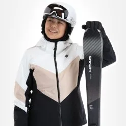 4F, Kudn008 Ski-jas Dames Beige -Ski-Jassen Winkel 4f kudn008 aa jas gevoerd dames beige 224fxxx104v2 BI 05