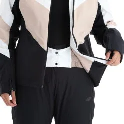 4F, Kudn008 Ski-jas Dames Beige -Ski-Jassen Winkel 4f kudn008 aa jas gevoerd dames beige 224fxxx104v2 BI 08