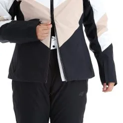4F, Kudn008 Ski-jas Dames Beige -Ski-Jassen Winkel 4f kudn008 aa jas gevoerd dames beige 224fxxx104v2 BI 14