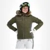 Almgwand, Stongerhohe Ski-jas Dames Olive Grijs, Groen -Ski-Jassen Winkel almgwand stongerhohe aa jas gevoerd dames olive grijs groen 22almgw117v3 BI 02