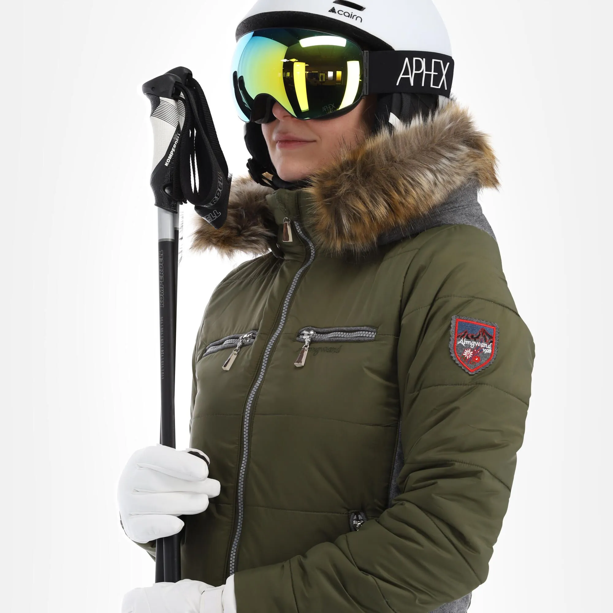 Almgwand, Stongerhohe Ski-jas Dames Olive Grijs, Groen 6 Almgwand, Stongerhohe Ski-jas Dames Olive Grijs, Groen - Afbeelding 4