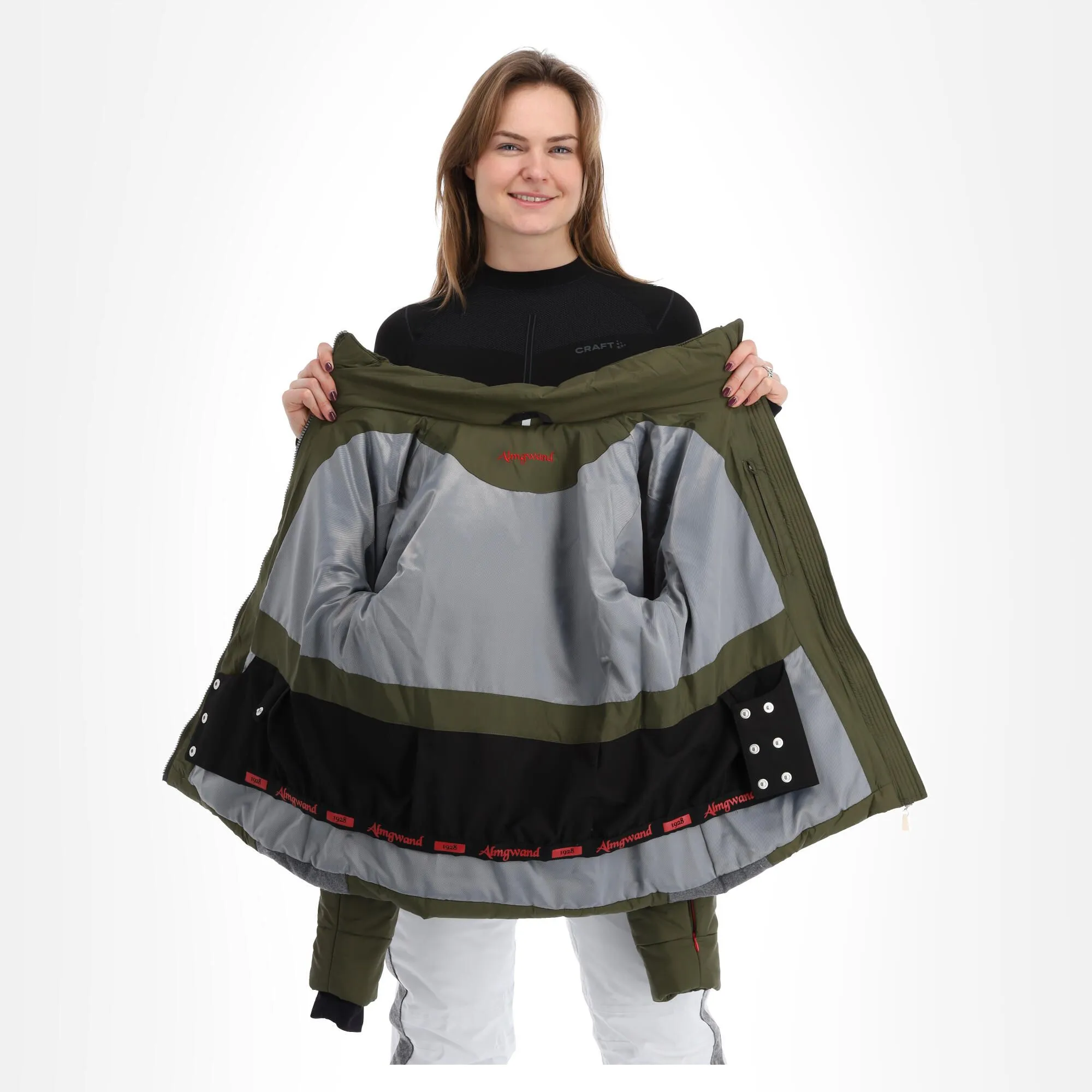 Almgwand, Stongerhohe Ski-jas Dames Olive Grijs, Groen 7 Almgwand, Stongerhohe Ski-jas Dames Olive Grijs, Groen - Afbeelding 5