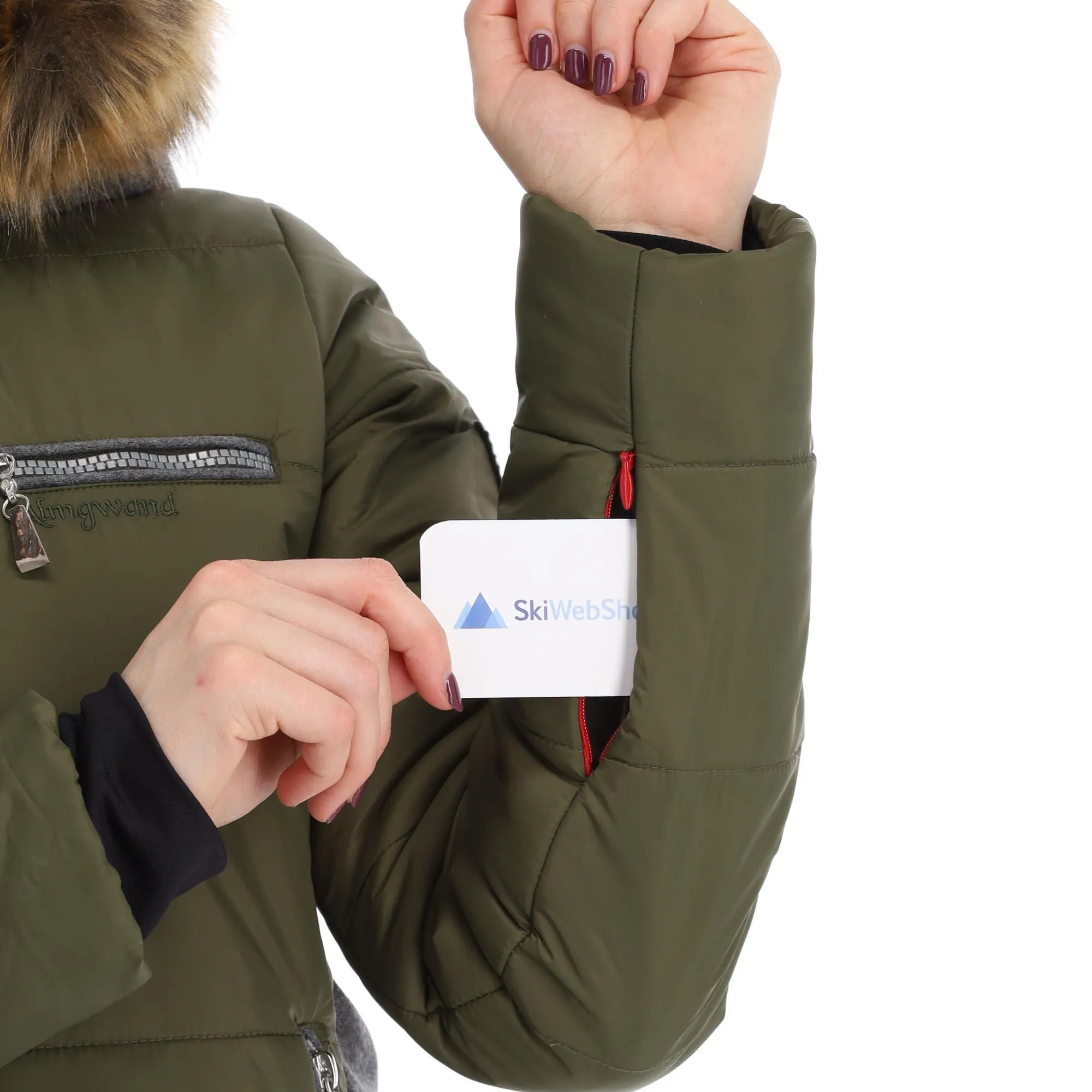 Almgwand, Stongerhohe Ski-jas Dames Olive Grijs, Groen 9 Almgwand, Stongerhohe Ski-jas Dames Olive Grijs, Groen - Afbeelding 7
