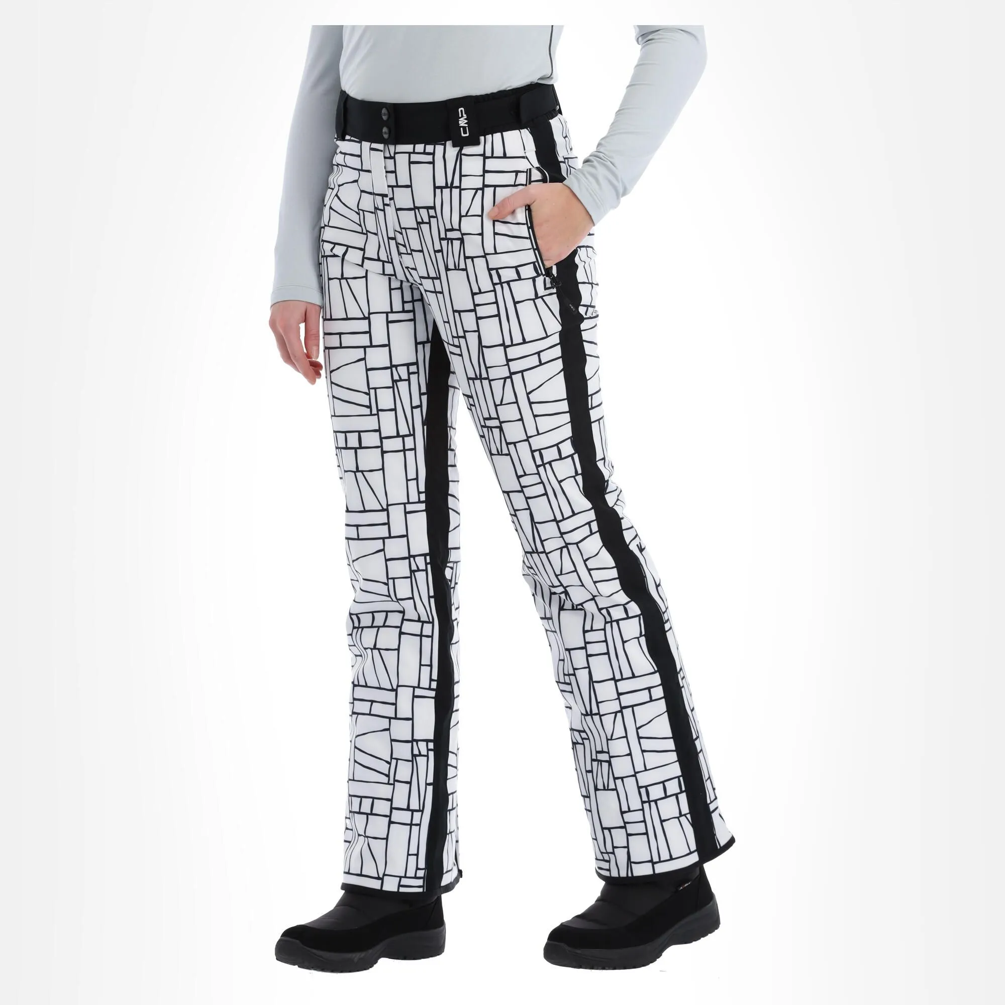 CMP, 31W0046 Skibroek Dames Wit, Zwart 3 CMP, 31W0046 Skibroek Dames Wit, Zwart