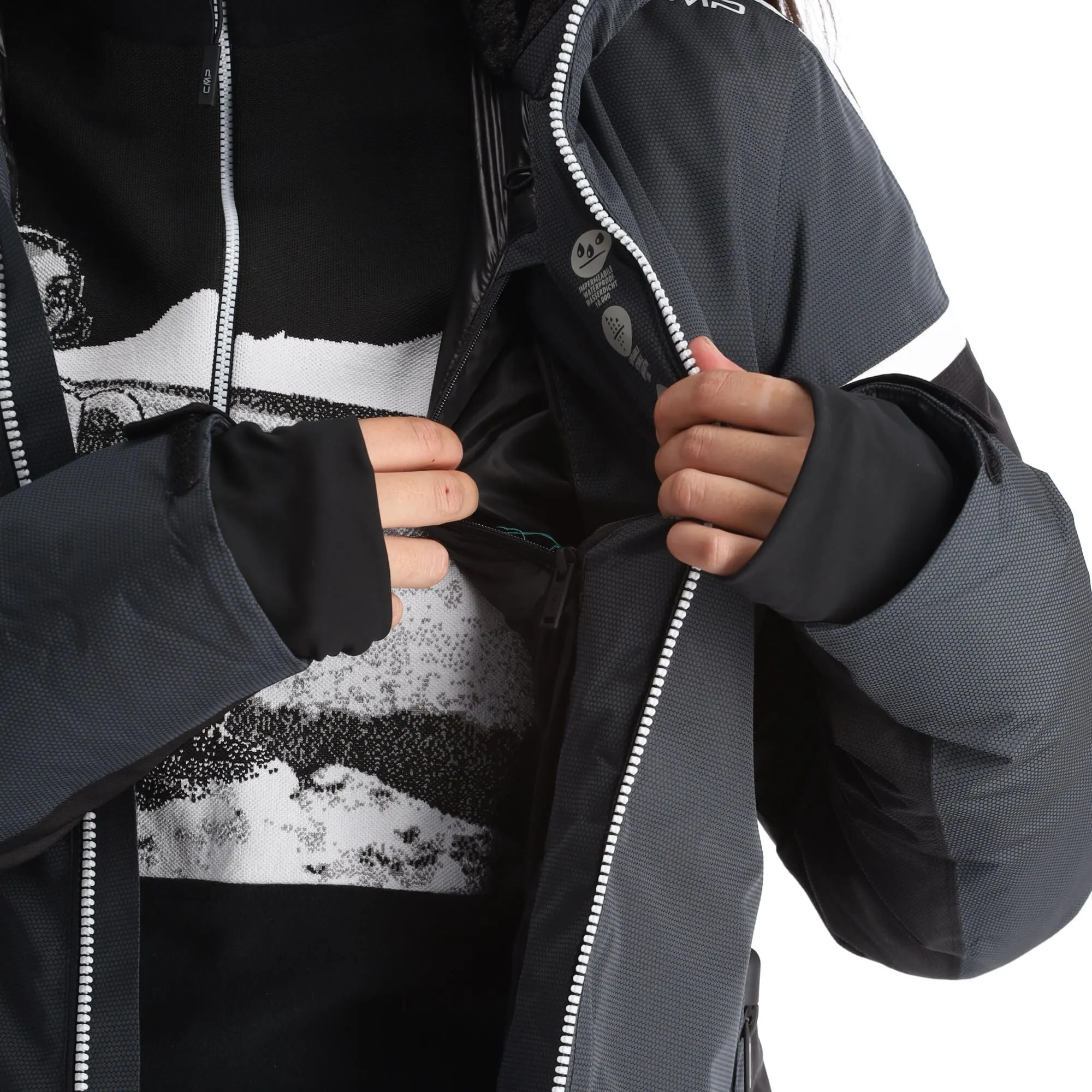 CMP, 31W0056 Ski-jas Dames Titanio Grijs 13 CMP, 31W0056 Ski-jas Dames Titanio Grijs - Afbeelding 11