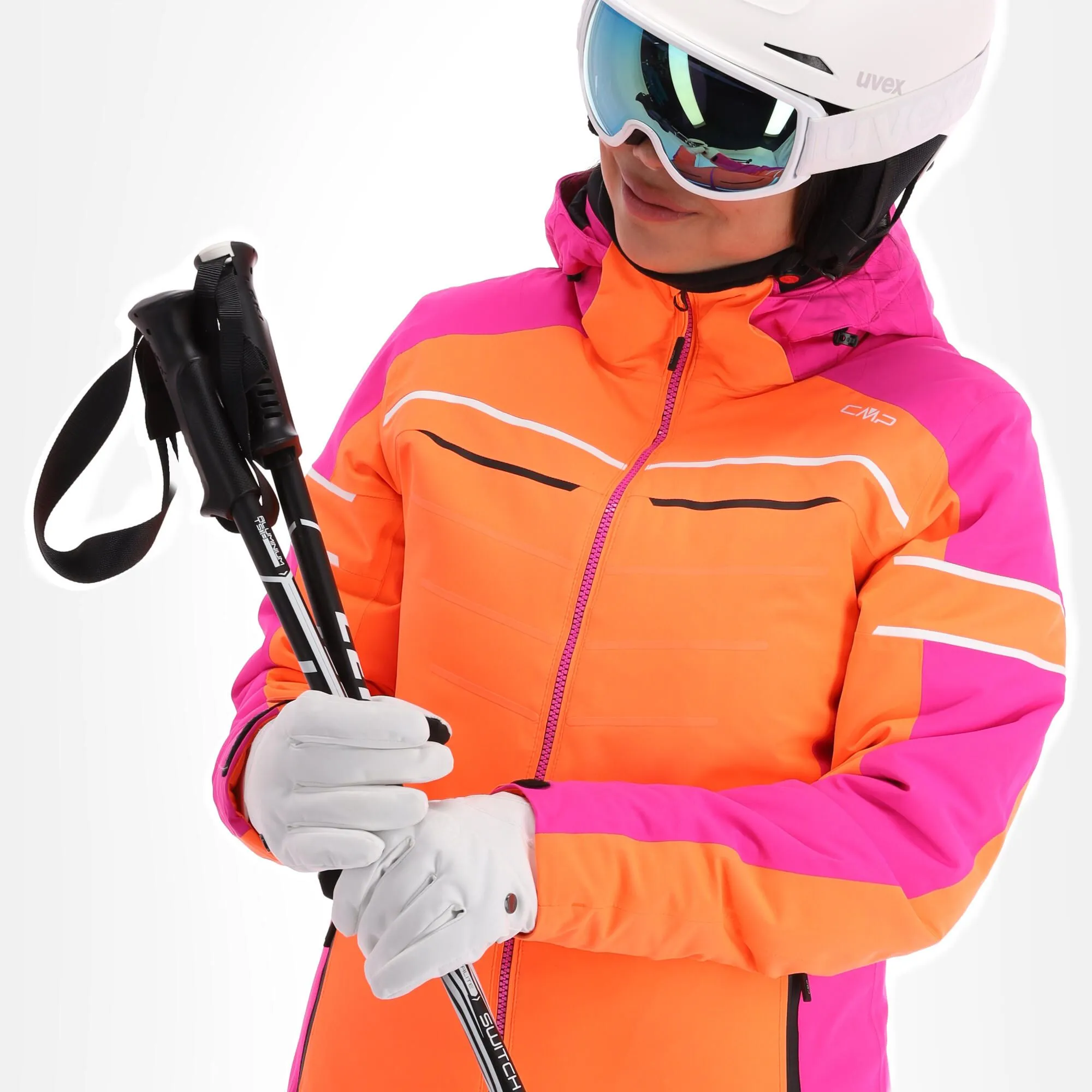 CMP, 31W0216 Ski-jas Dames Flamingo Fluo Oranje 6 CMP, 31W0216 Ski-jas Dames Flamingo Fluo Oranje - Afbeelding 4