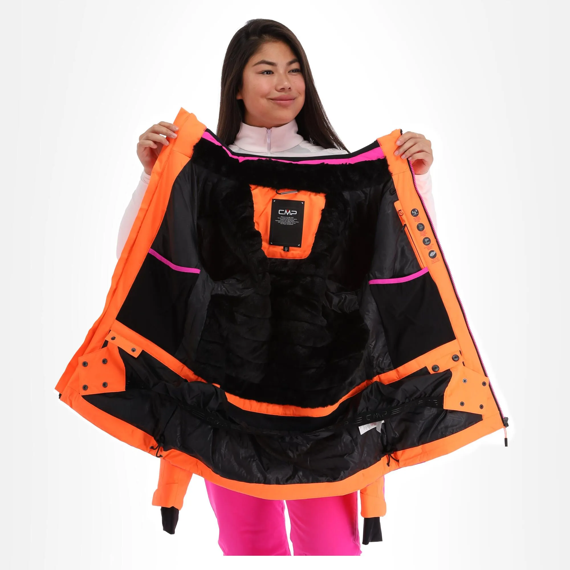 CMP, 31W0216 Ski-jas Dames Flamingo Fluo Oranje 7 CMP, 31W0216 Ski-jas Dames Flamingo Fluo Oranje - Afbeelding 5