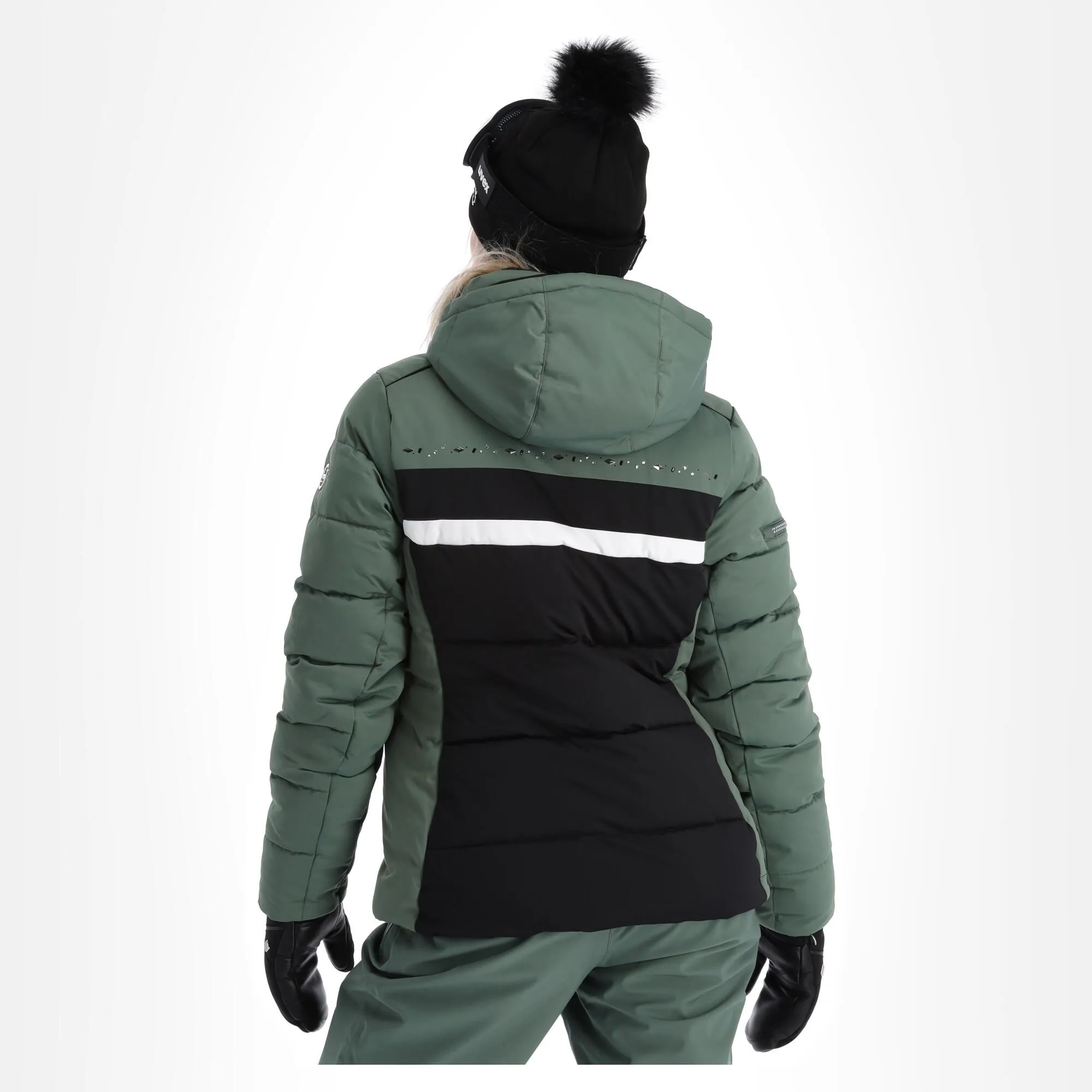 Dare2b, Crystallize Ski-jas Dames Duck Groen, Zwart 4 Dare2b, Crystallize Ski-jas Dames Duck Groen, Zwart - Afbeelding 2
