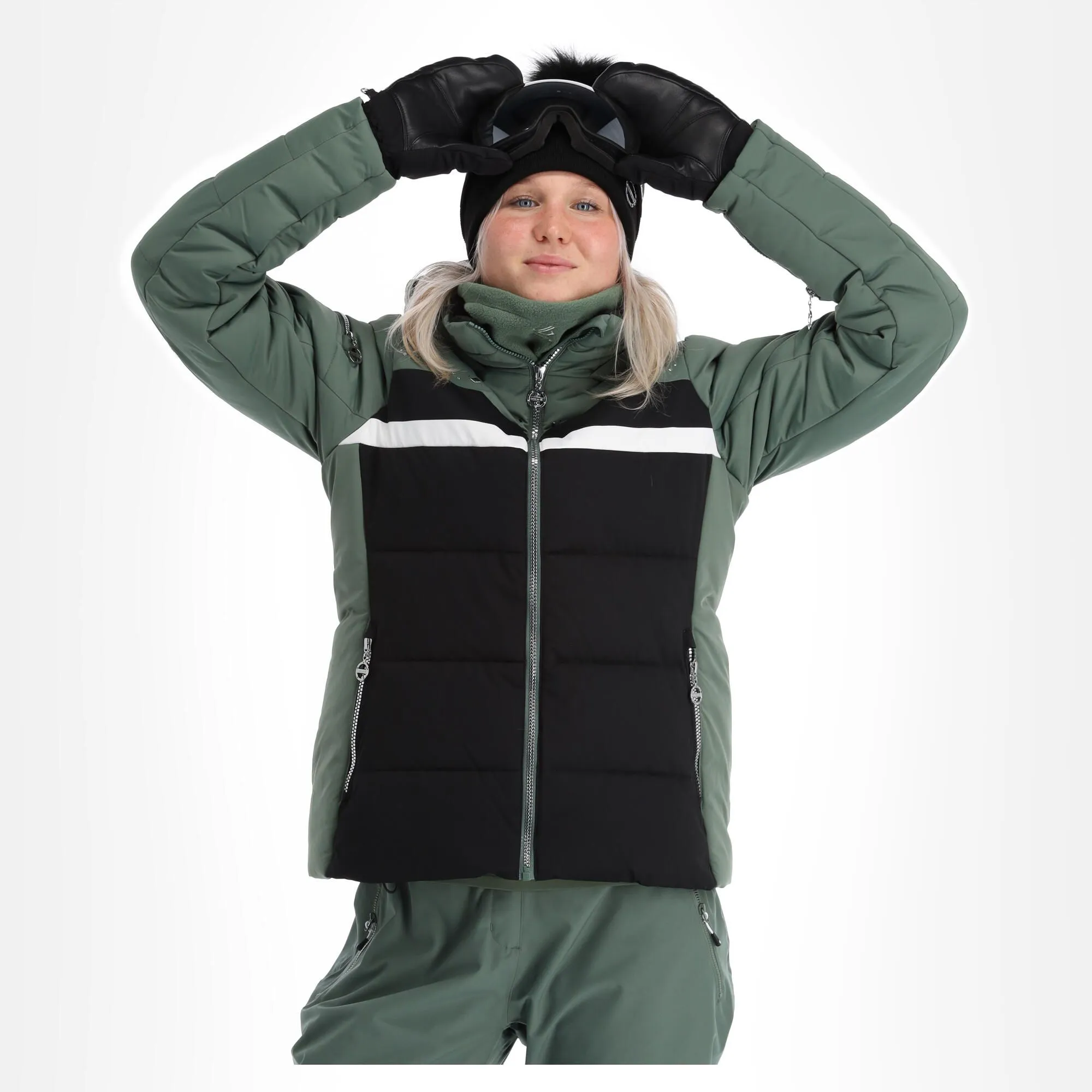 Dare2b, Crystallize Ski-jas Dames Duck Groen, Zwart 5 Dare2b, Crystallize Ski-jas Dames Duck Groen, Zwart - Afbeelding 3