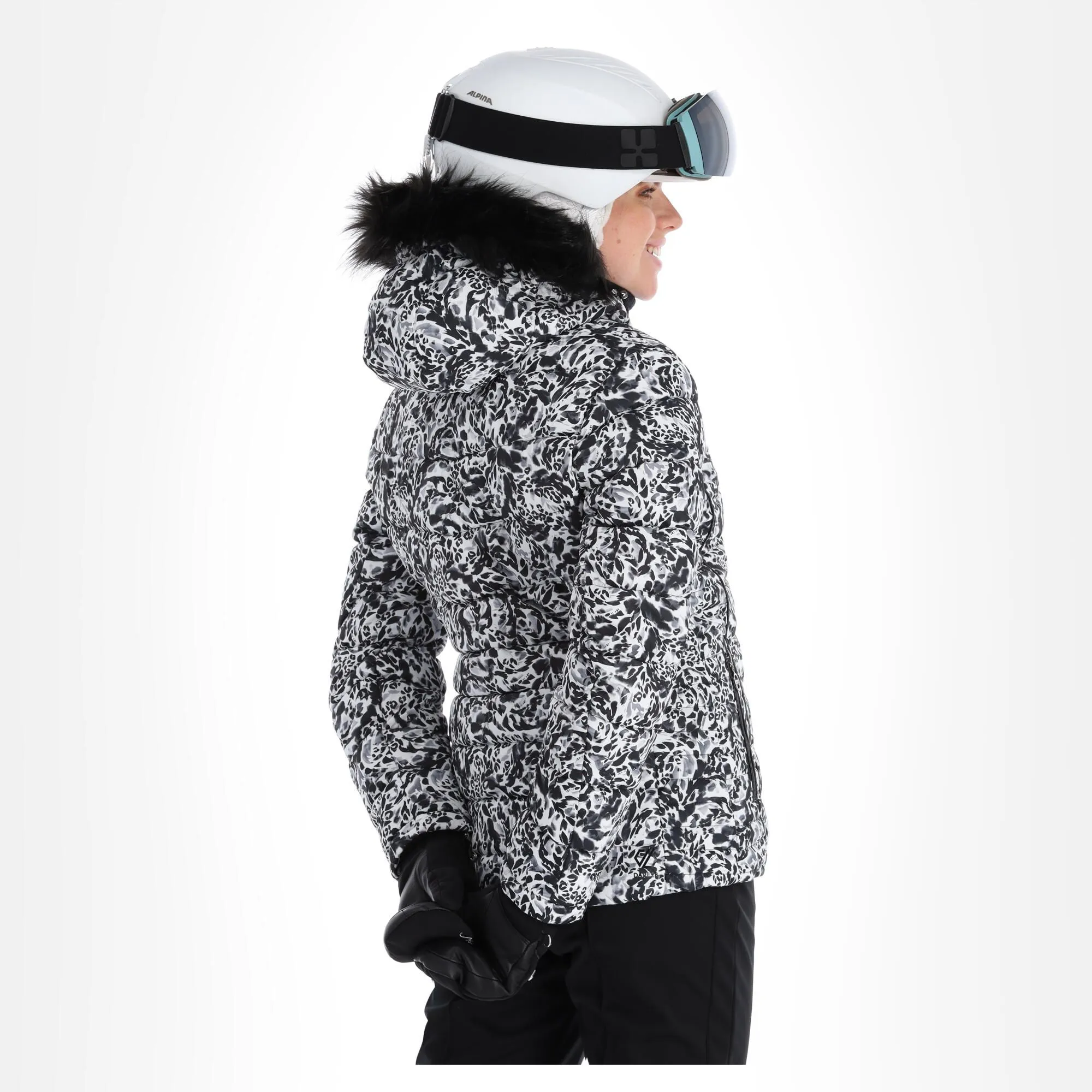 Dare2b, Glamorize III Ski-jas Dames Leopard Fusion Print Wit, Zwart 4 Dare2b, Glamorize III Ski-jas Dames Leopard Fusion Print Wit, Zwart - Afbeelding 2