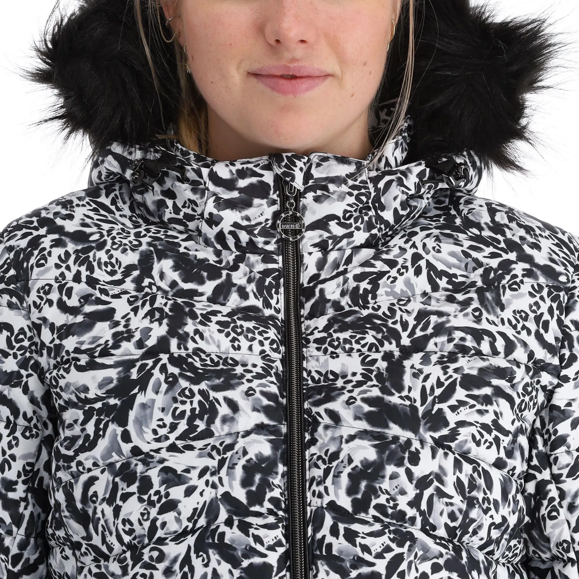 Dare2b, Glamorize III Ski-jas Dames Leopard Fusion Print Wit, Zwart 8 Dare2b, Glamorize III Ski-jas Dames Leopard Fusion Print Wit, Zwart - Afbeelding 6