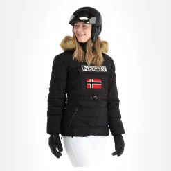 Geographical Norway, Belinda Lady New 001 + Bs Winter Anorak Dames Zwart -Ski-Jassen Winkel geographical norway belinda new 001 bs aa jas gevoerd dames zwart AA21geo108d BI 04