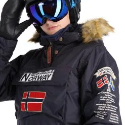 Geographical Norway, Boomera Rol-Art1 Lady 068 Winter Anorak Dames Navy Blauw -Ski-Jassen Winkel geographical norway boomera rol art1 lady 068 winter anorak women AF21geo010b BI 05
