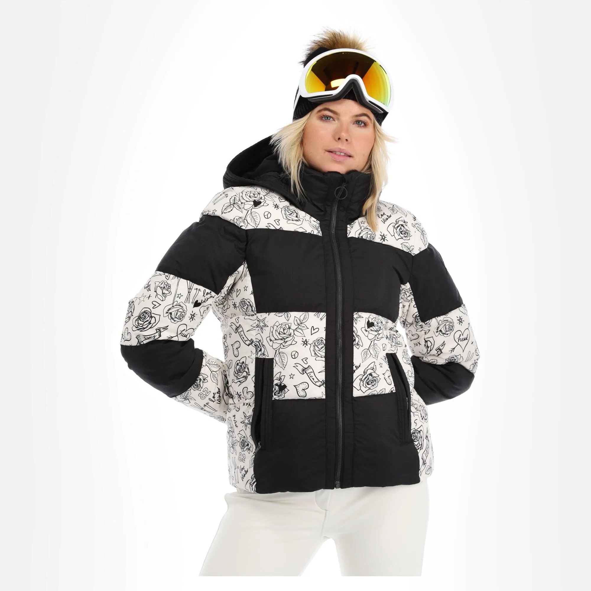 Head, Ashley Ski-jas Dames Legacy Print Ivory Wit 3 Head, Ashley Ski-jas Dames Legacy Print Ivory Wit