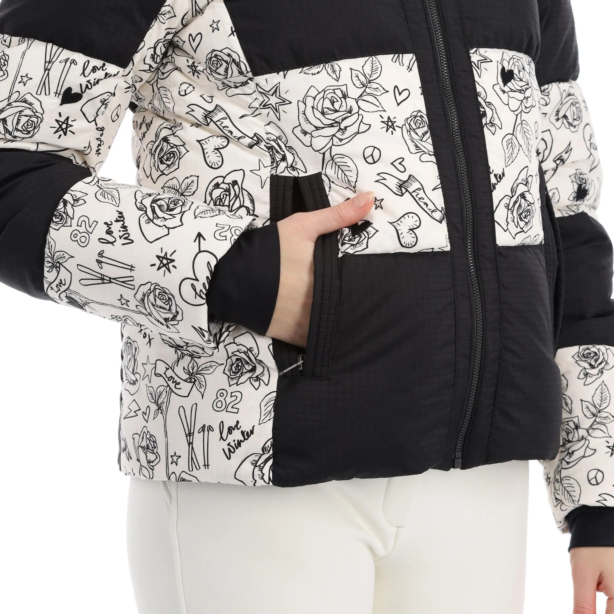 Head, Ashley Ski-jas Dames Legacy Print Ivory Wit 10 Head, Ashley Ski-jas Dames Legacy Print Ivory Wit - Afbeelding 8