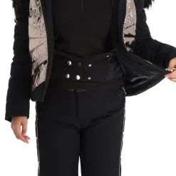 High Society, Harper Ski-jas Dames Caramel Bruin, Zwart -Ski-Jassen Winkel high society ski jacket aa jas gevoerd dames caramel bruin zwart 22highs101v2 BI 09