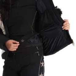 High Society, Harper Ski-jas Dames Caramel Bruin, Zwart -Ski-Jassen Winkel high society ski jacket aa jas gevoerd dames caramel bruin zwart 22highs101v2 BI 10