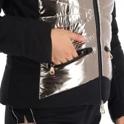 High Society, Harper Ski-jas Dames Caramel Bruin, Zwart -Ski-Jassen Winkel high society ski jacket aa jas gevoerd dames caramel bruin zwart 22highs101v2 BI 12