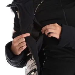 High Society, Harper Ski-jas Dames Caramel Bruin, Zwart -Ski-Jassen Winkel high society ski jacket aa jas gevoerd dames caramel bruin zwart 22highs101v2 BI 13