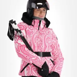 High Society, Elea Ski-jas Dames Paisley Print Roze -Ski-Jassen Winkel high society ski jacket aa jas gevoerd dames paisley print roze 22highs106v1 BI 05