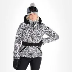 High Society, Elea Ski-jas Dames Paisley Print Zwart -Ski-Jassen Winkel high society ski jacket aa jas gevoerd dames paisley print zwart 22highs106v2 BI 04