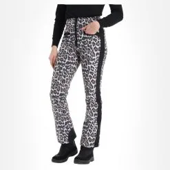 High Society, Tara Softshell Skibroek Dames Leopard Print Beige