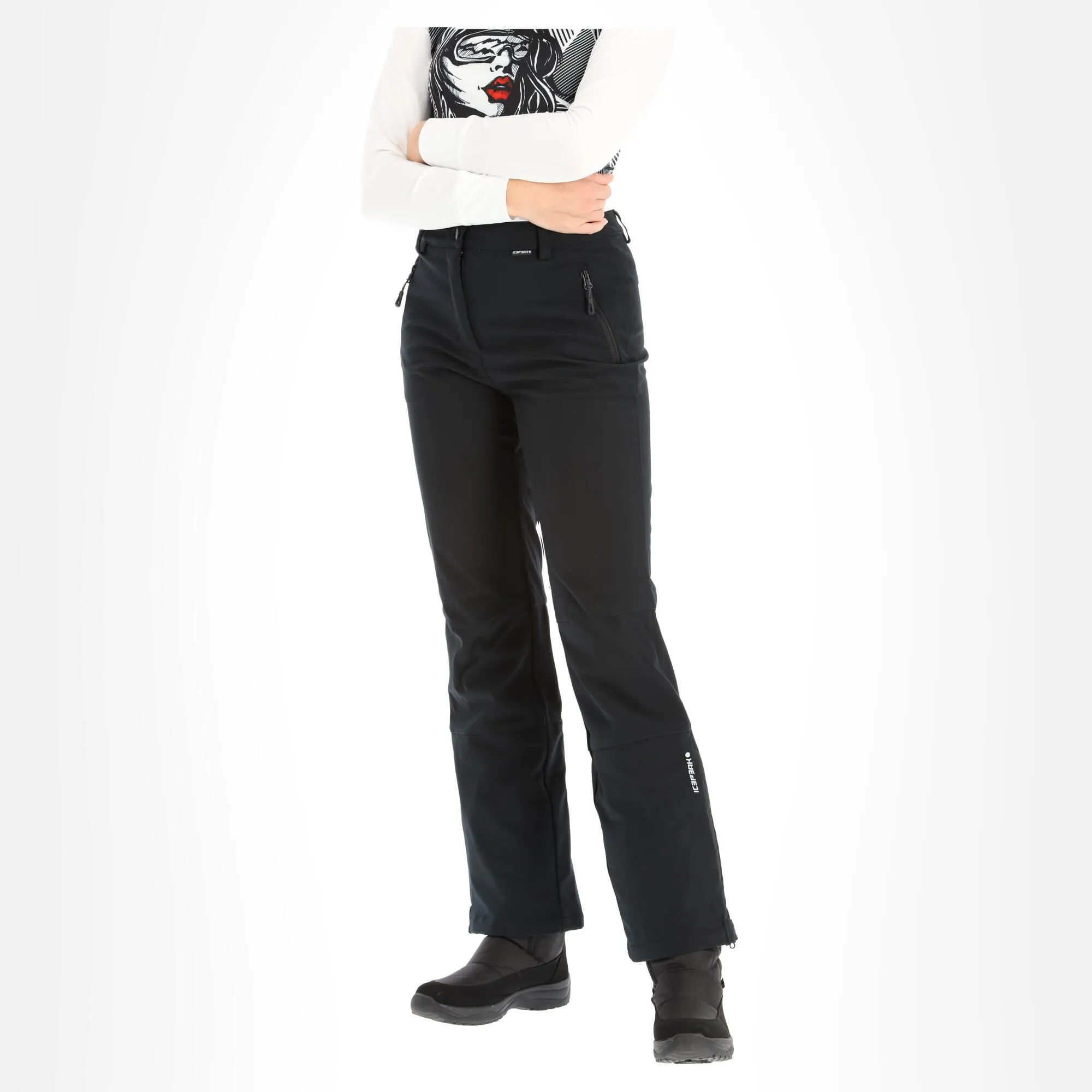 Icepeak, Frechen Softshell Skibroek Kort Model Dames Zwart 3 Icepeak, Frechen Softshell Skibroek Kort Model Dames Zwart