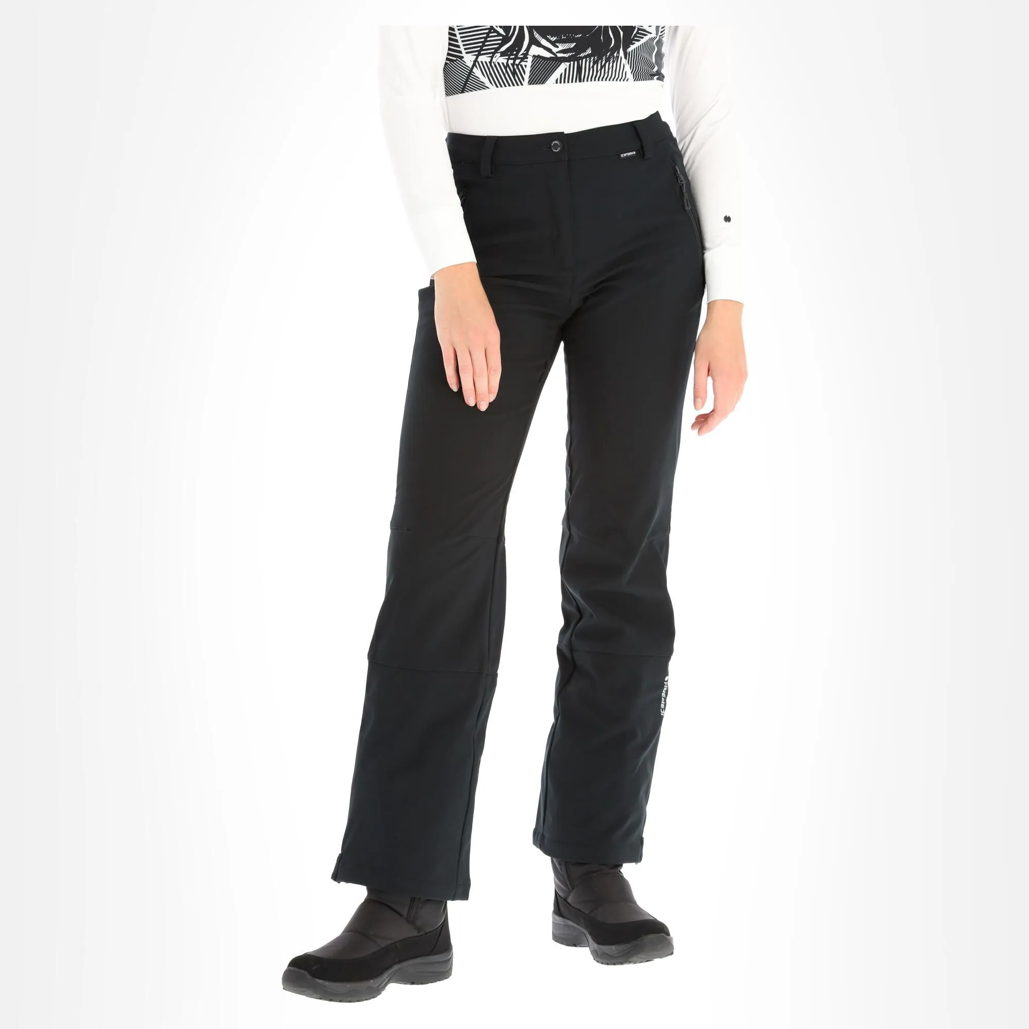 Icepeak, Frechen Softshell Skibroek Kort Model Dames Zwart 5 Icepeak, Frechen Softshell Skibroek Kort Model Dames Zwart - Afbeelding 3