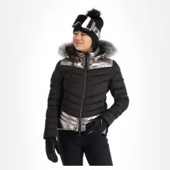 Kelly, Down Jacket Ski-jas Dames Stone Zwart