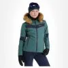 Kilpi, Alisia-W Ski-jas Grote Maten Dames Dark Groen -Ski-Jassen Winkel kilpi alisia w aa jas gevoerd plus size dames dark groen 22kilpi126v1 BI 02