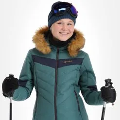 Kilpi, Alisia-W Ski-jas Grote Maten Dames Dark Groen -Ski-Jassen Winkel kilpi alisia w aa jas gevoerd plus size dames dark groen 22kilpi126v1 BI 05