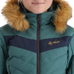 Kilpi, Alisia-W Ski-jas Grote Maten Dames Dark Groen -Ski-Jassen Winkel kilpi alisia w aa jas gevoerd plus size dames dark groen 22kilpi126v1 BI 12