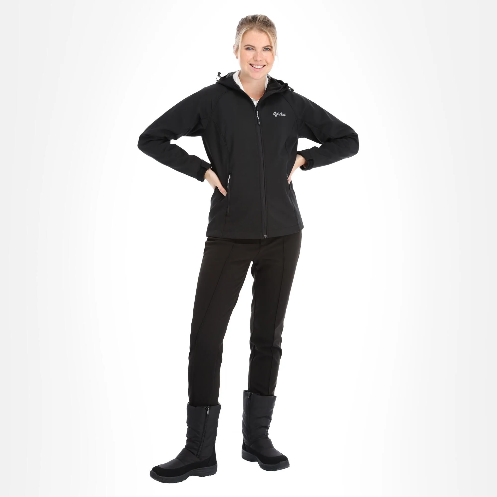 Kilpi, Mila-W Softshell Ski-jas Dames Zwart 3 Kilpi, Mila-W Softshell Ski-jas Dames Zwart
