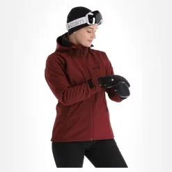 Kilpi, Ravia-W Softshell Ski-jas Dames Dark Rood -Ski-Jassen Winkel kilpi ravia w ac softshell jas dames dark rood 22kilpi109v4 BI 04