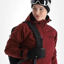Kilpi, Ravia-W Softshell Ski-jas Dames Dark Rood -Ski-Jassen Winkel kilpi ravia w ac softshell jas dames dark rood 22kilpi109v4 BI 05
