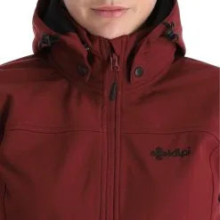 Kilpi, Ravia-W Softshell Ski-jas Dames Dark Rood -Ski-Jassen Winkel kilpi ravia w ac softshell jas dames dark rood 22kilpi109v4 BI 07