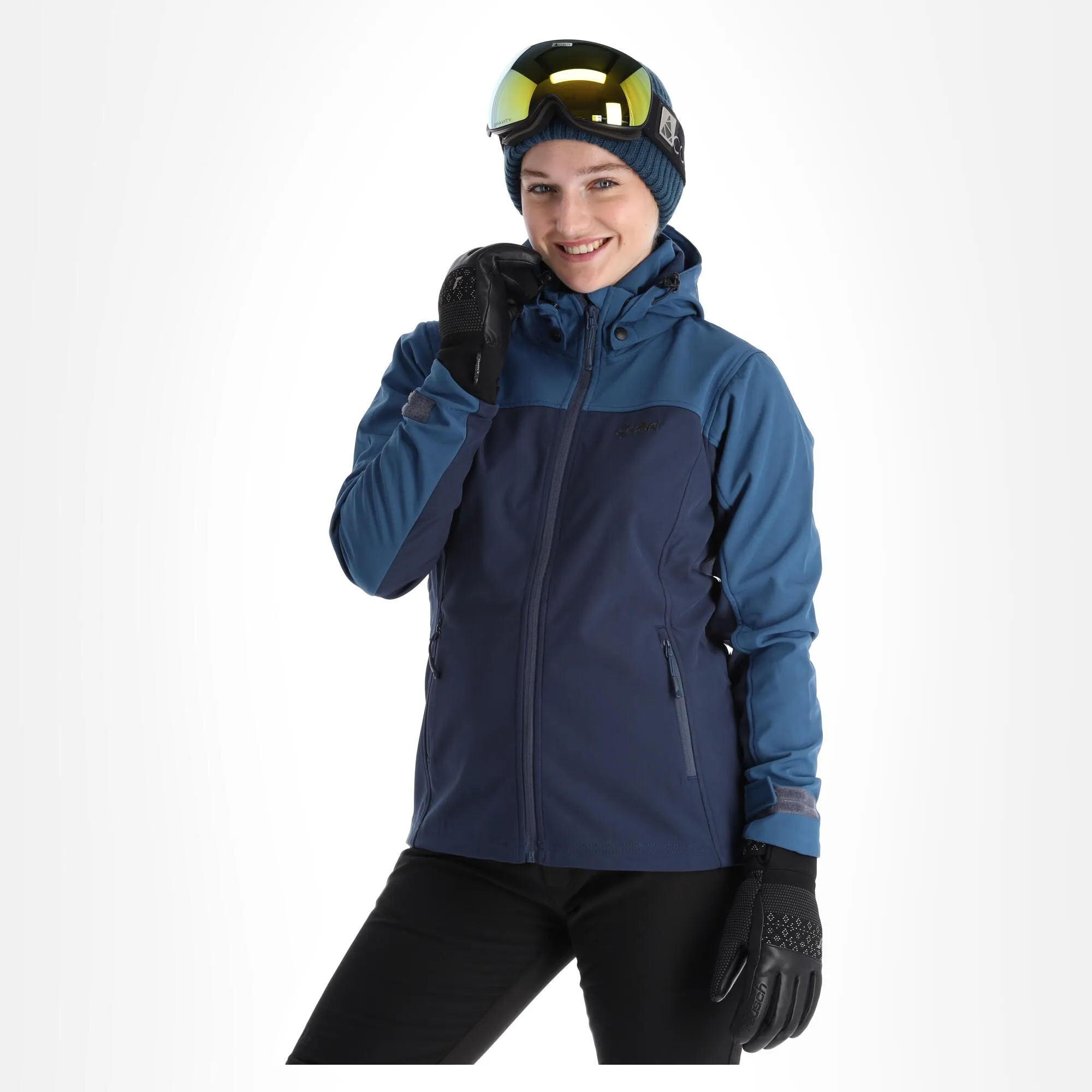 Kilpi, Ravia-W Softshell Ski-jas Grote Maten Dames Dark Blauw 3 Kilpi, Ravia-W Softshell Ski-jas Grote Maten Dames Dark Blauw