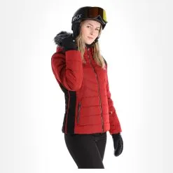 Luhta, Lainiotunturi Ski-jas Dames CRANBERRY Rood -Ski-Jassen Winkel luhta lainiotunturi aa jas gevoerd dames cranberry rood AA21luh104d BI 04