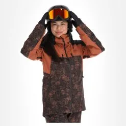 Picture, Exa Jkt Ski-jas Dames Iberis Print Bruin