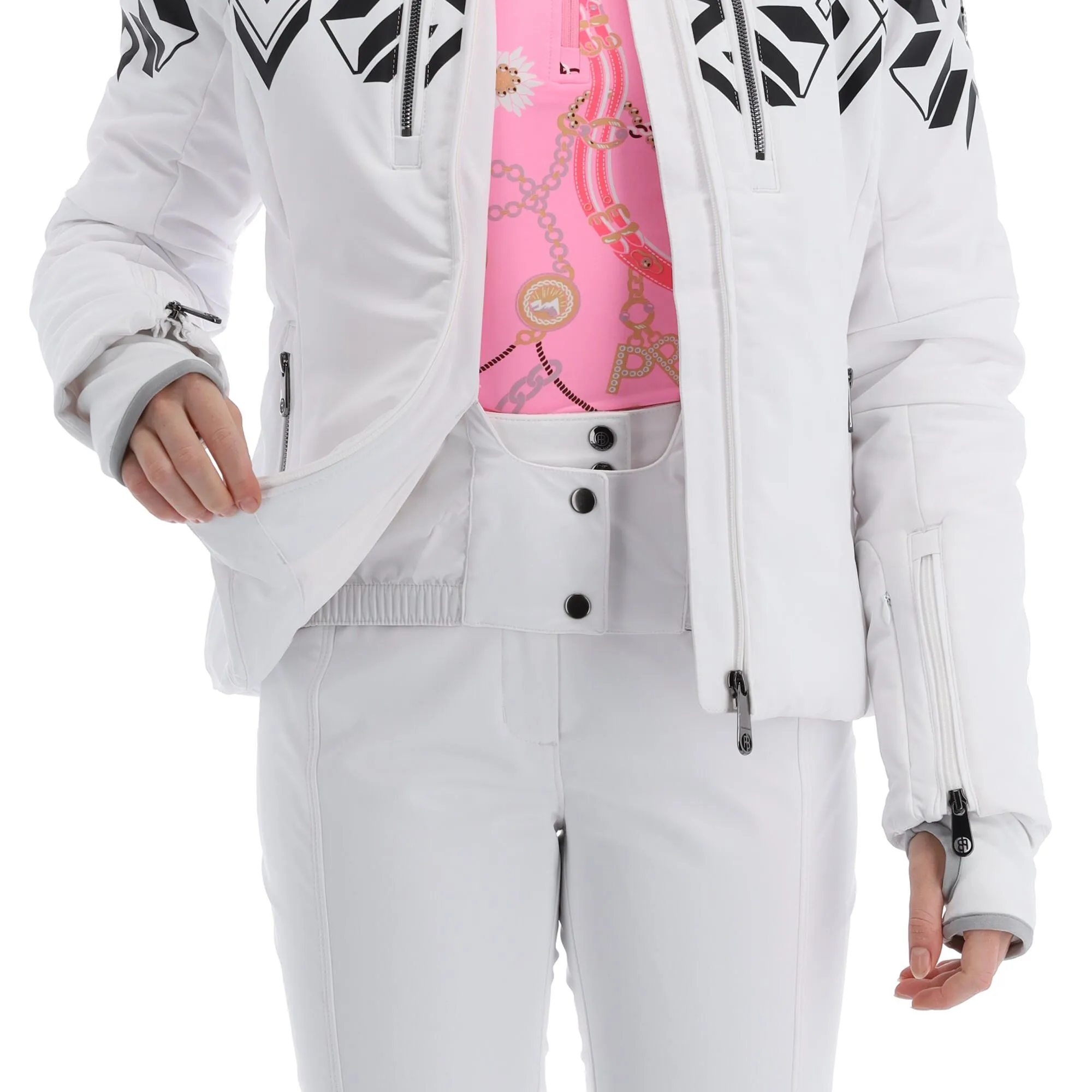 Poivre Blanc, Stretch Ski Jacket Ski-jas Dames Fancy Wit 11 Poivre Blanc, Stretch Ski Jacket Ski-jas Dames Fancy Wit - Afbeelding 9