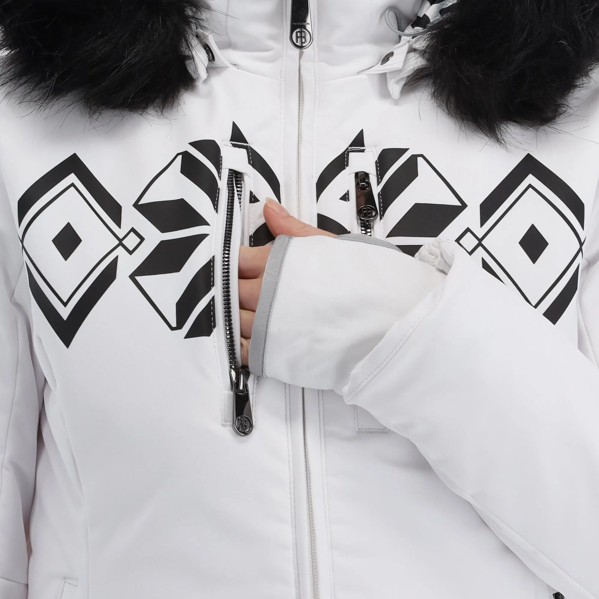 Poivre Blanc, Stretch Ski Jacket Ski-jas Dames Fancy Wit 13 Poivre Blanc, Stretch Ski Jacket Ski-jas Dames Fancy Wit - Afbeelding 11