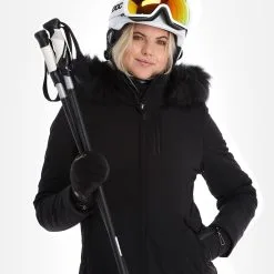 Poivre Blanc, Stretch Ski Jacket Ski-jas Dames Zwart -Ski-Jassen Winkel poivre blanc stretch ski jacket aa jas gevoerd dames zwart 22poivr104v3 BI 05