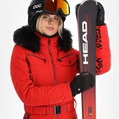 Poivre Blanc, Stretch Ski Overall Ski Overall Dames Leopard Scarlet Rood -Ski-Jassen Winkel poivre blanc stretch ski overall da ski overall dames leopard 22poivr110v2 BI 09