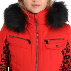 Poivre Blanc, Stretch Ski Overall Ski Overall Dames Leopard Scarlet Rood -Ski-Jassen Winkel poivre blanc stretch ski overall da ski overall dames leopard 22poivr110v2 BI 10