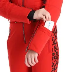 Poivre Blanc, Stretch Ski Overall Ski Overall Dames Leopard Scarlet Rood -Ski-Jassen Winkel poivre blanc stretch ski overall da ski overall dames leopard 22poivr110v2 BI 11