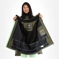 Rehall, Ricky-R Ski-jas Dames Olive Groen -Ski-Jassen Winkel rehall ricky r aa jas gevoerd dames olive groen 22rehal140v1 BI 06