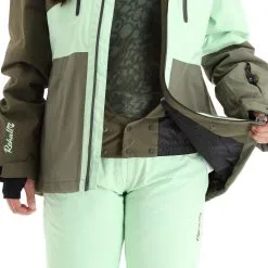 Rehall, Ricky-R Ski-jas Dames Olive Groen -Ski-Jassen Winkel rehall ricky r aa jas gevoerd dames olive groen 22rehal140v1 BI 08