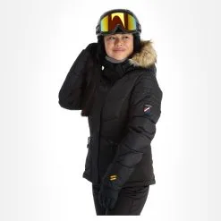 Superdry, Snow Luxe Puffer Ski-jas Dames Zwart -Ski-Jassen Winkel superdry snow luxe puffer ad midlayer dons jas dames zwart 22super110v2 BI 04